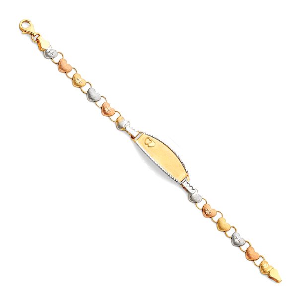 14K 3C Light Stampato ID Bracelet for Junior