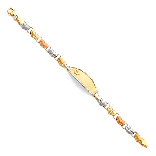 14K 3C Light Stampato ID Bracelet for Junior