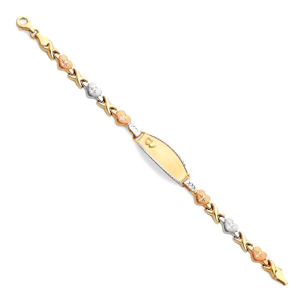 14K 3C Light Stampato ID Bracelet for Junior