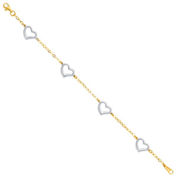 14K 2T Light Bracelet with Heart