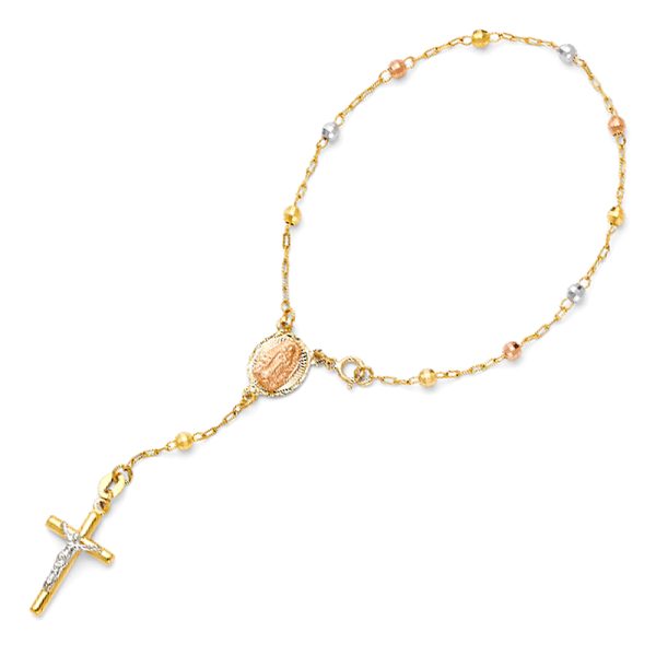 14K 2T Rosario Bracelet