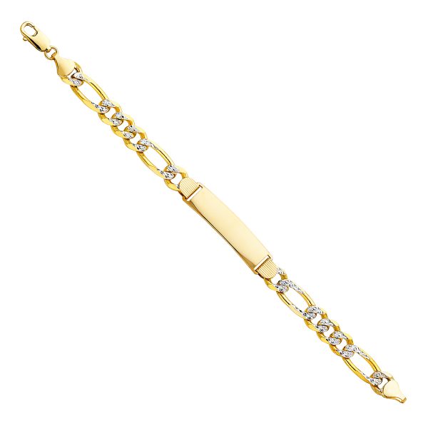 14K Figaro 3+1 250 WP ID Bracelet