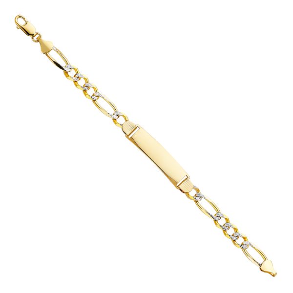 14K Figaro 3+1 210 WP ID Bracelet