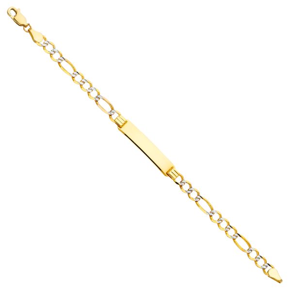 14K Figaro 3+1 120 WP Baby ID Bracelet