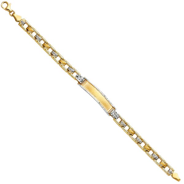 14K 2T Stampato Baby ID Bracelet