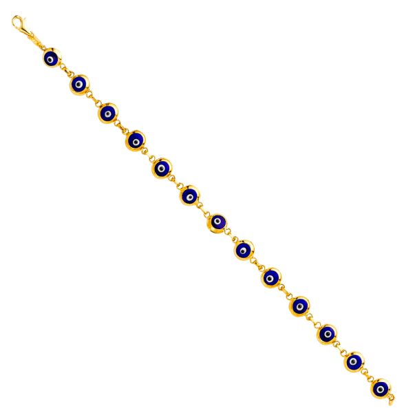 14KY Blue Evil Eye Bracelet