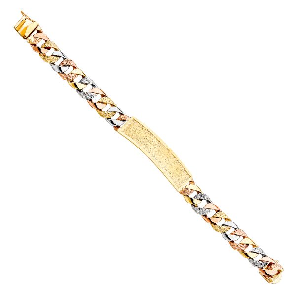 14K 3C Nugget Cuban Frame ID Bracelet