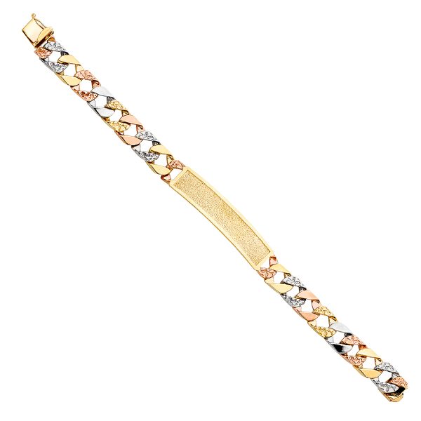 14K 3C Nugget Cuban Frame ID Bracelet