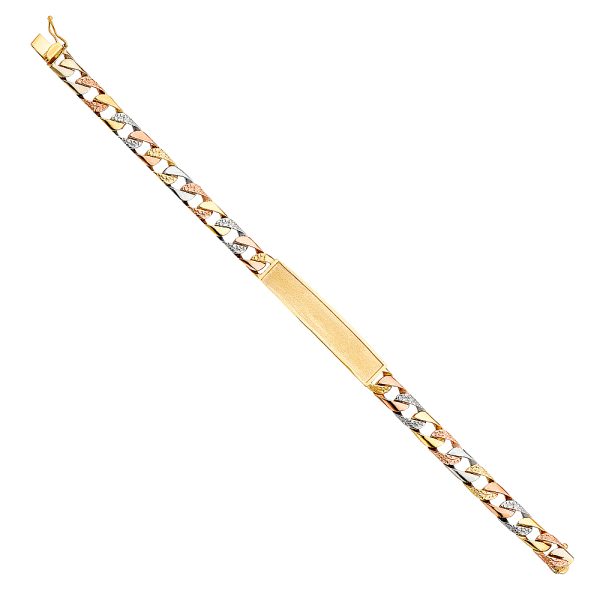 14K 3C Nugget Cuban Frame ID Bracelet