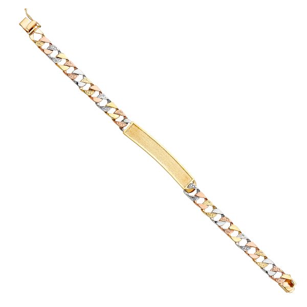 14K 3C Nugget Cuban Frame ID Bracelet