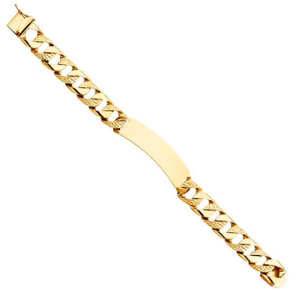 14KY Nugget Cuban Link ID Bracelet