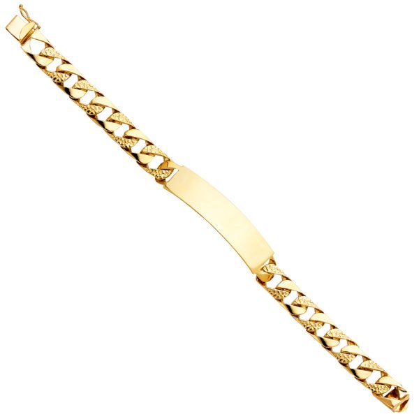 14KY Nugget Cuban Link ID Bracelet