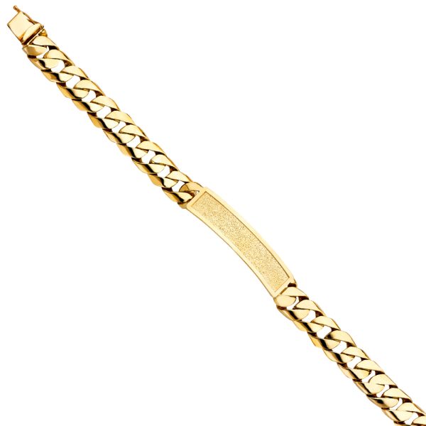 14KY Cuban Link Frame ID Bracelet