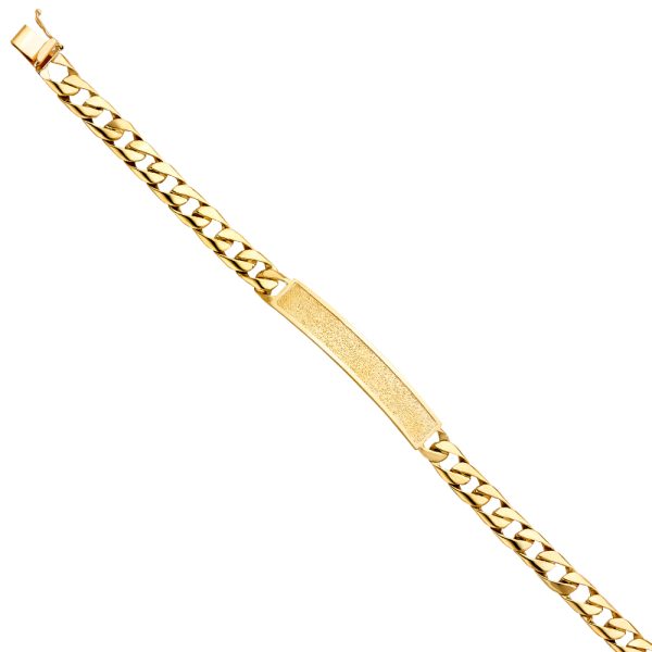 14KY Cuban Link Frame ID Bracelet