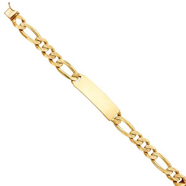 14KY DC Figaro Link ID Bracelet