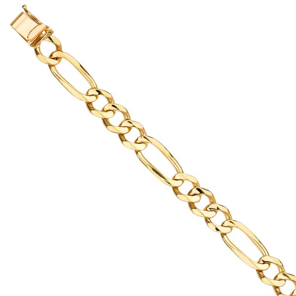 14KY Figaro Link Bracelet