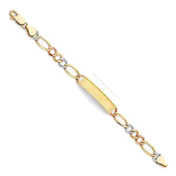 14K 3C Figaro F Baby ID Bracelet