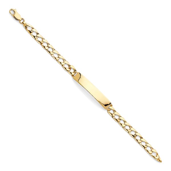 14KY Light Figaro Link Baby ID Bracelet