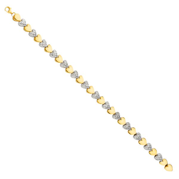 14K 2T Crystal DC Bracelet