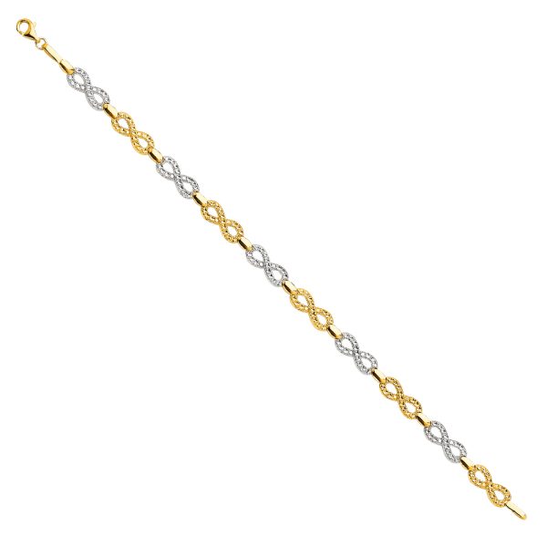 14K 2T Crystal DC Bracelet