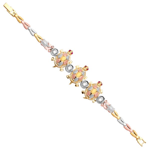 14K 3C Turtle Bracelet