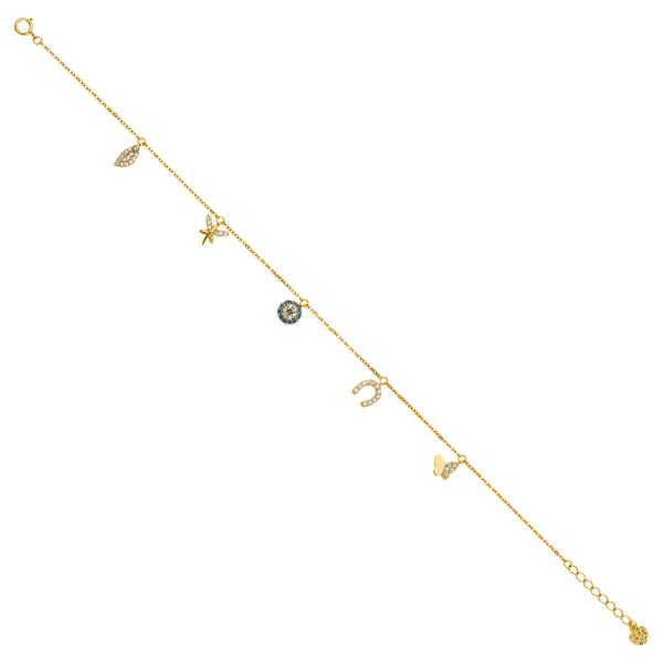 14KY Dangling CZ Light Bracelet