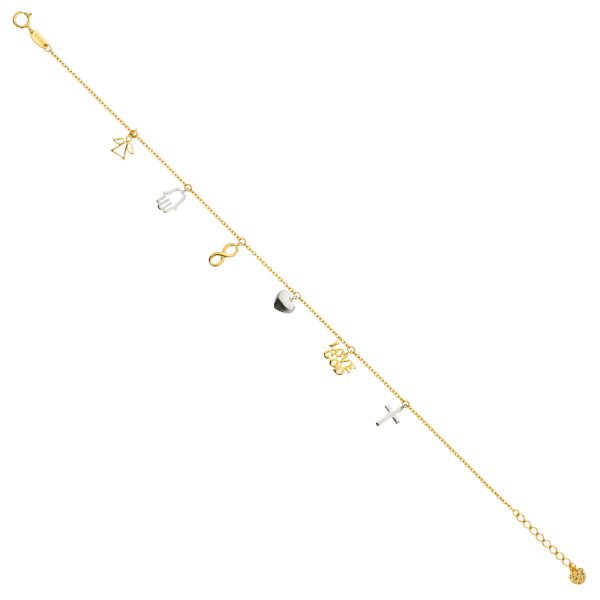 14K 2T Dangling Light Bracelet