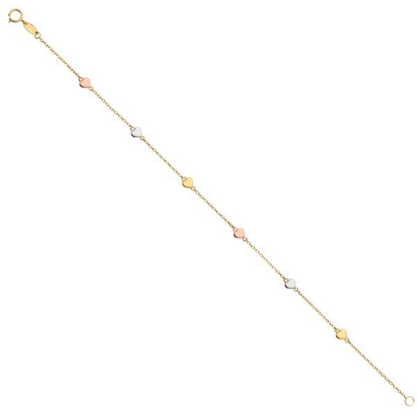 14K 3C Bracelet with Heart