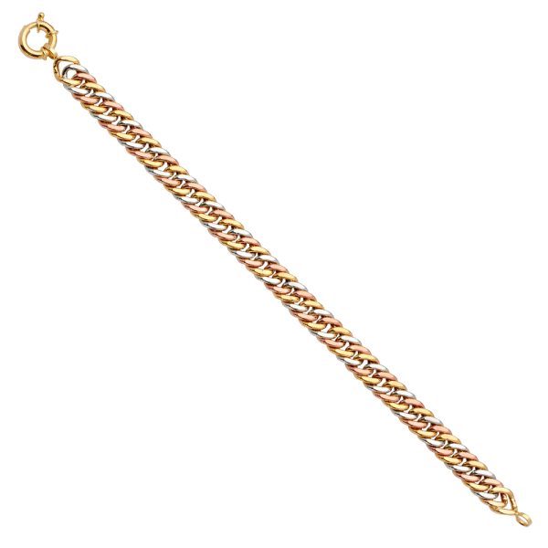 14K 3C Fancy Hollow Link Bracelet