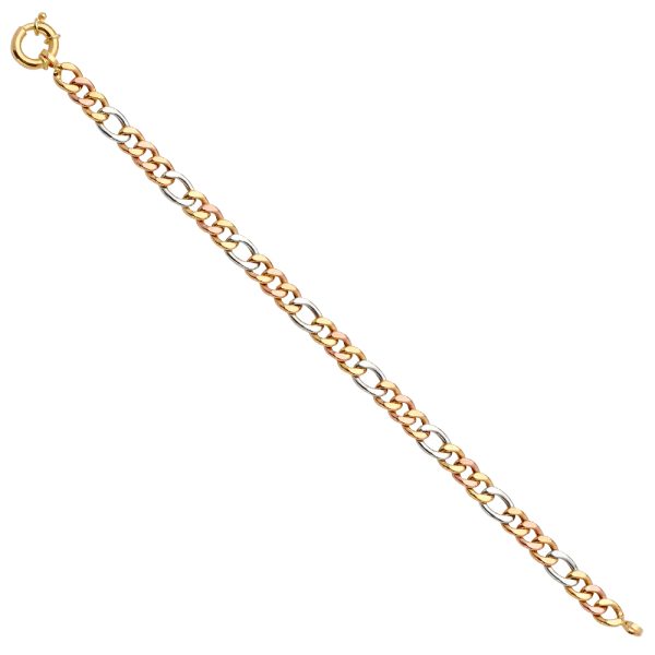 14K 3C Fancy Hollow Figaro Bracelet