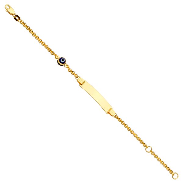 14KY Baby ID Bracelet with EvilEye