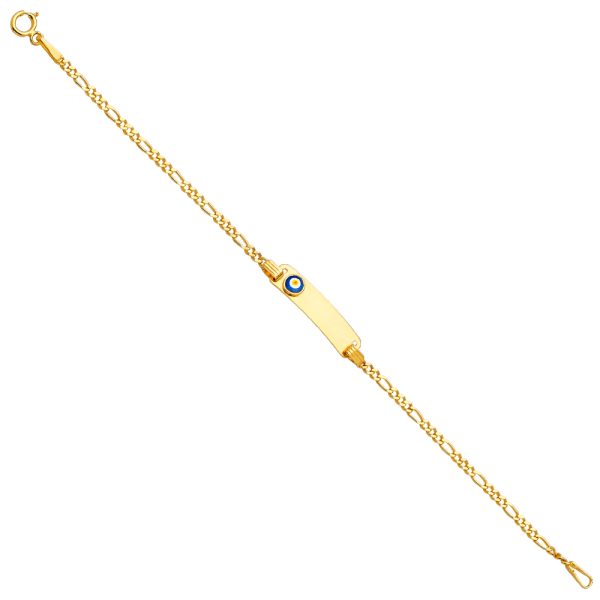 14KY Baby ID Bracelet with EvilEye