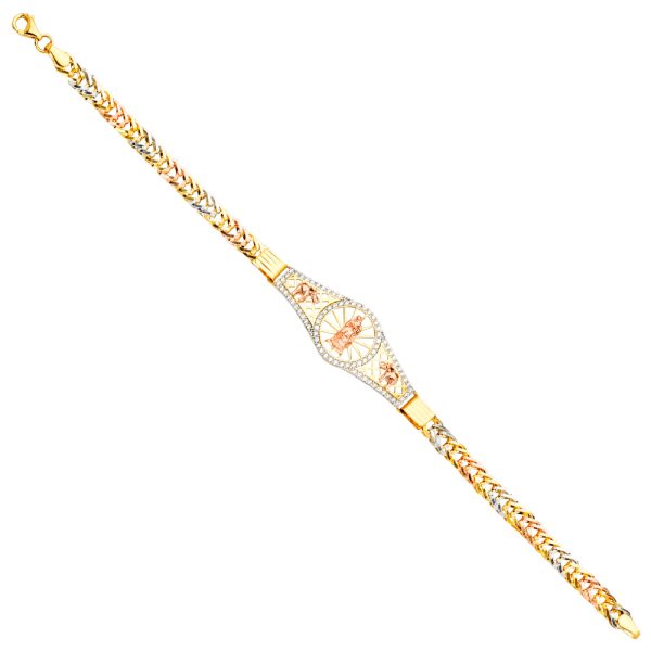 14K 3C Guadalupe ID Bracelet