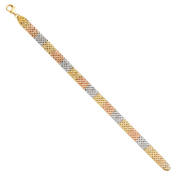 14K 3C Crystal Cut Bracelet