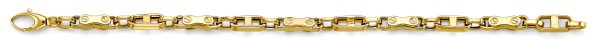 14KY Fancy Screw Link Men's Bracelet