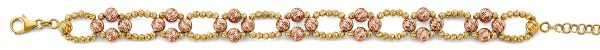 14K 2T Fancy DC Ball Bracelet