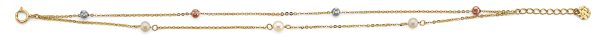 14K 3C 2 Line Ball Bracelet