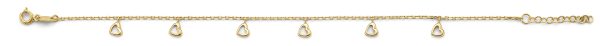 14KY Heart Charm Light Anklet (9+1)