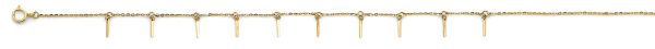 14KY Bar Charm Light Anklet (9+1)