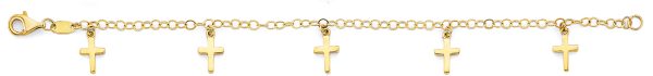 14KY Cross Charm Baby Bracelet