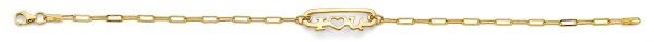 14KY I Love U Center ID Bracelet