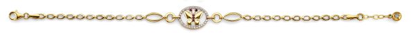 14K 2T CZ Butterfly Bracelet