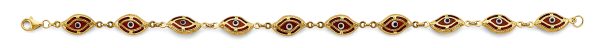 14KY Red Evil Eye Bracelet