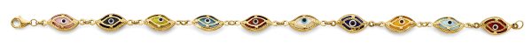 14KY Mixed Color Evil Eye Bracelet