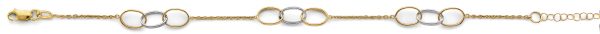 14K 2T Triple Together Oval Bracelet
