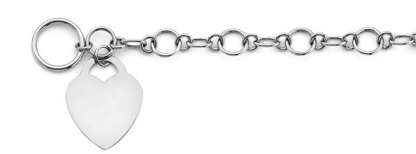 14KW Hollow Bracelet with Heart Pendant