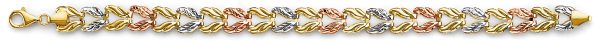 14K 3C D Face Gradated Stampato Bracelet