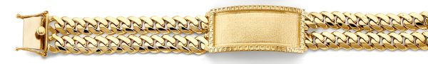 14KY 2Line Cuban Frame ID Bracelet