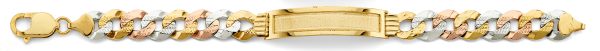 14K 3C Nugget Cuban Frame ID Bracelet