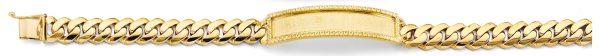 14KY Miami Cuban Link Frame ID Bracelet